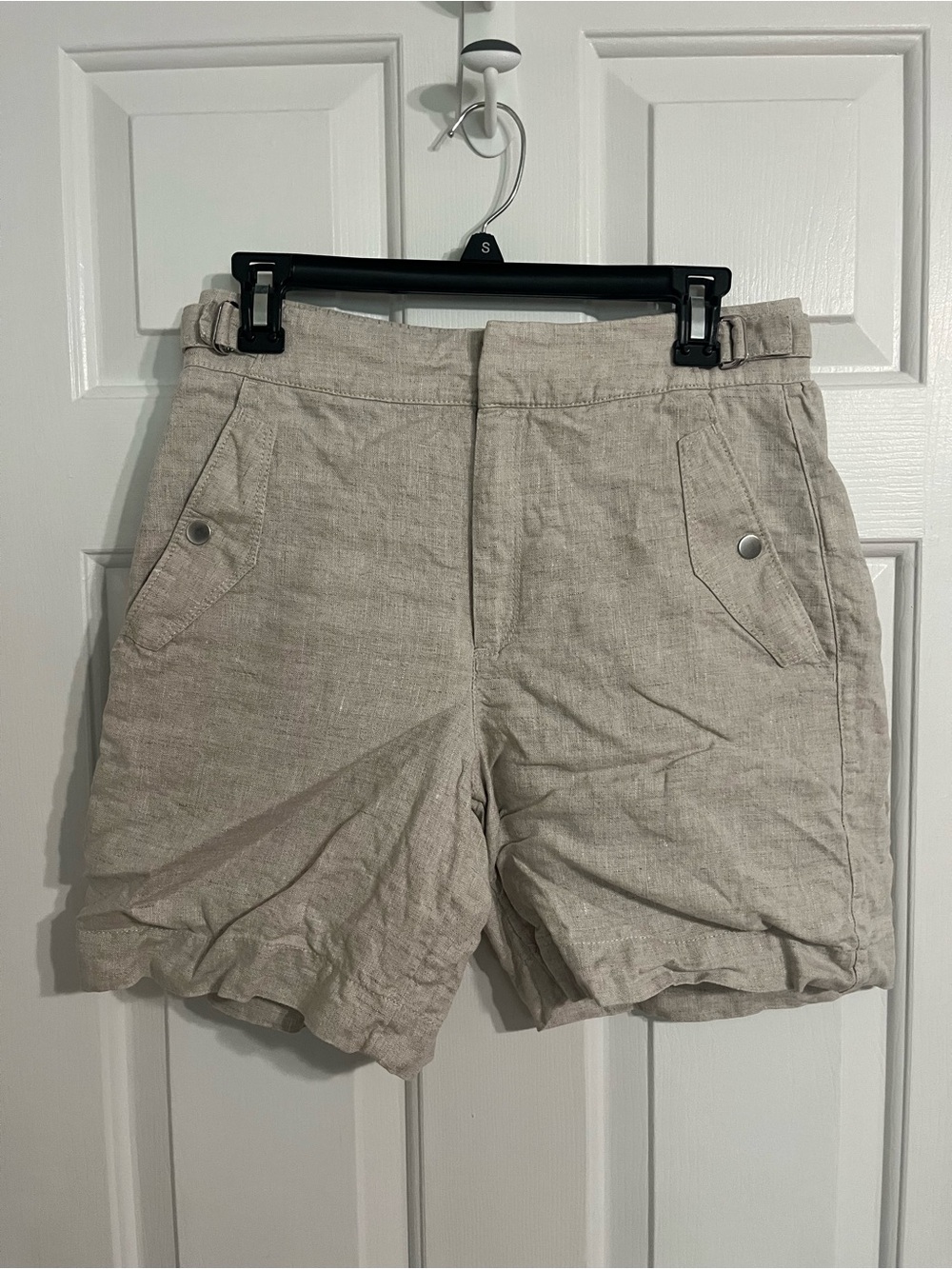 ATHLETA 100% Linen Shorts Beige - Size 6